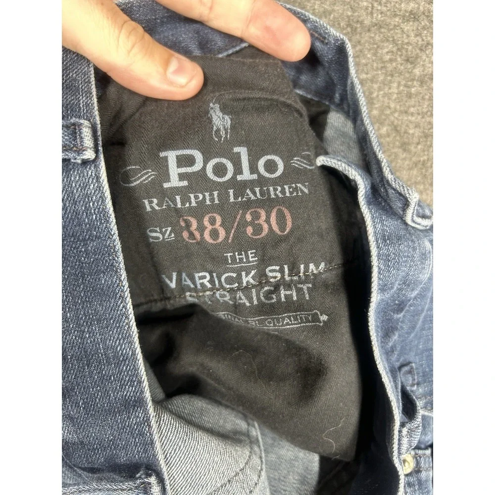 Polo Ralph Lauren Jeans Mens 38x30 dark wash Varick‎ Slim Straight Preppy